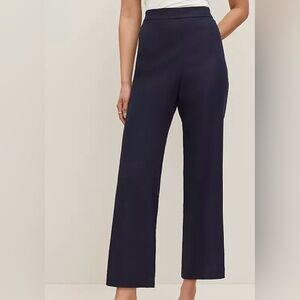 Ann Taylor Navy Wide Leg Pants Linen z 8 navy new